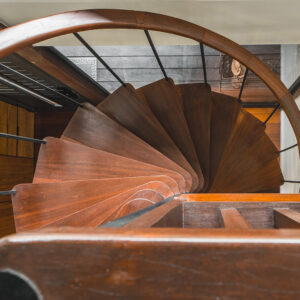 Stairs by full of wood