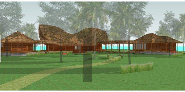 Luxury prefabricated tropical hardwood villa in Fiji by the beach