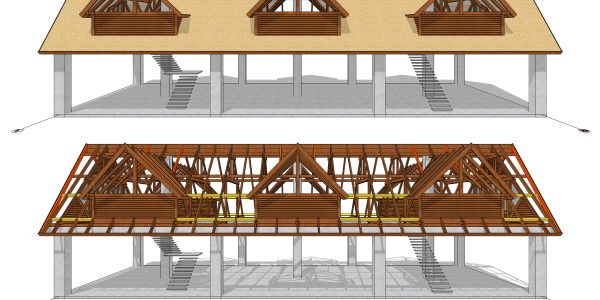 Tropical architecture 3D render with Merbau wood roofing by Touchwood in Seychelles